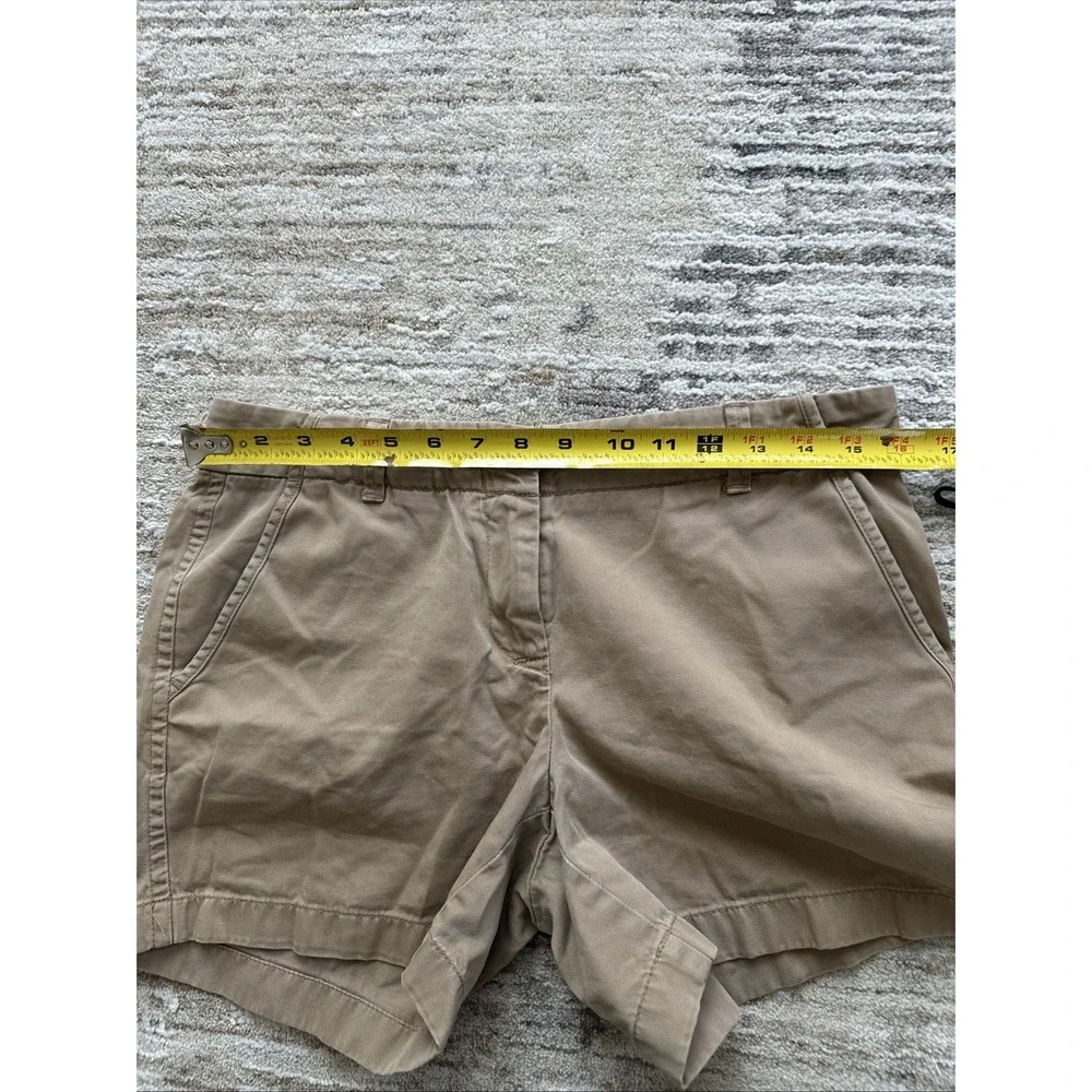 J.Crew Chino Shorts Women Brown Sz 6 Classic Weathered Broken-In Twill Slash Poc